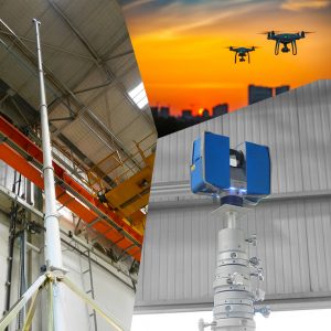 Relevés Scanner Laser 3D Mât télescopique ou Drones