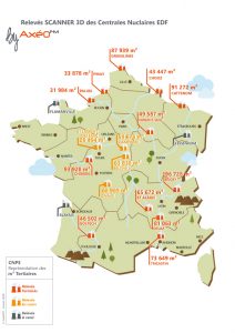 Illustration Carte France représentant les m² Tertiaires CNPE EDF